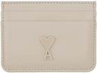 AMI Paris Beige Ami de Cœur Card Holder