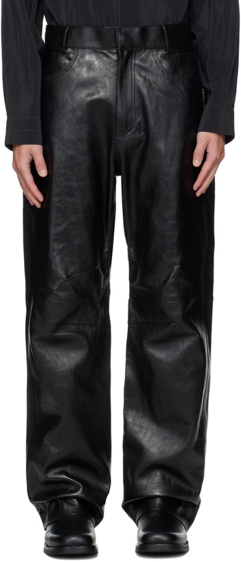 Photo: OUAT Black Office Leather Pants