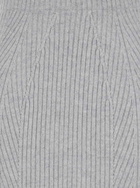 TwinSet Midi Grey Skirt With Logo Patch In Knit Woman