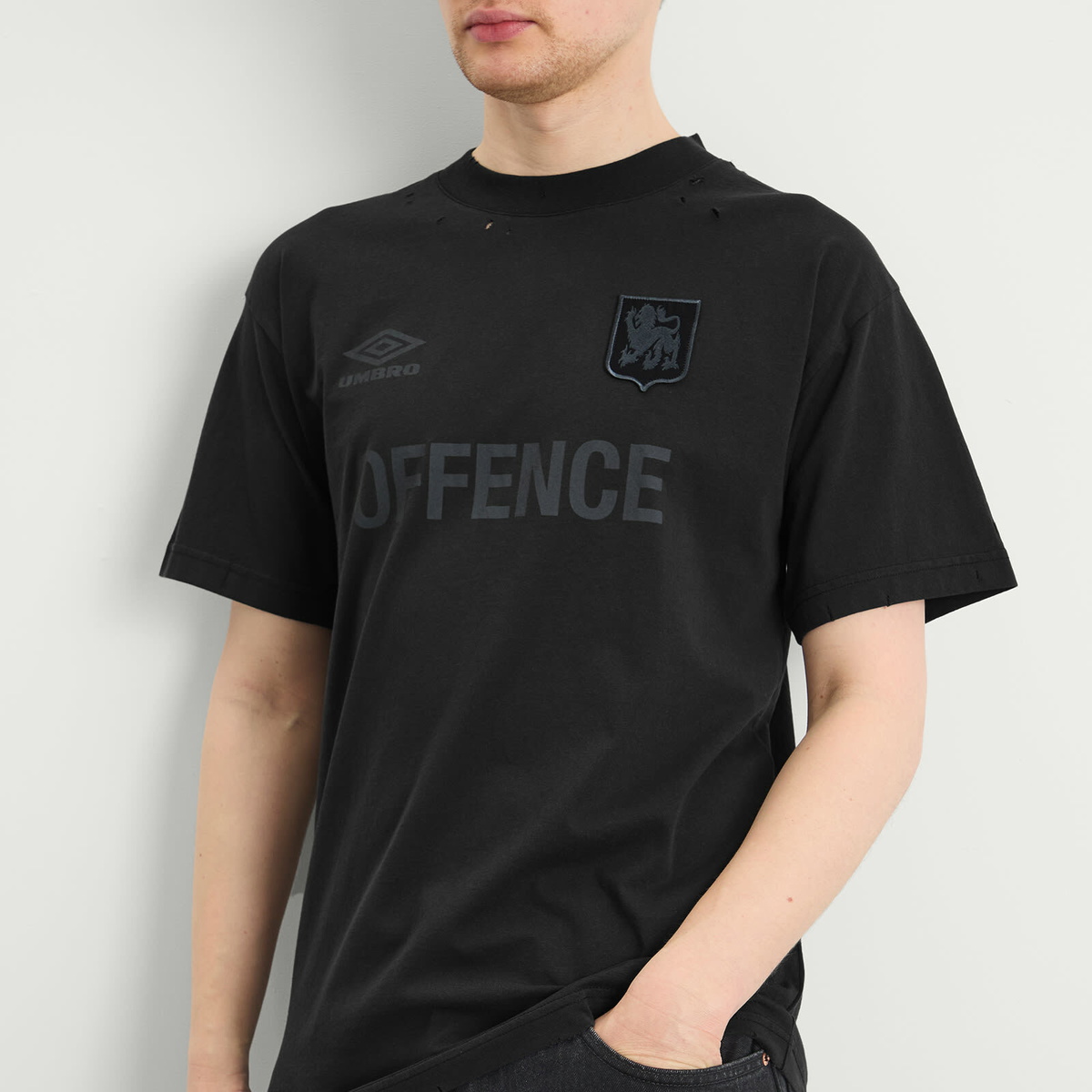 Umbro by Slam Jam Men's Offence Defence T-Shirt in Washed Black