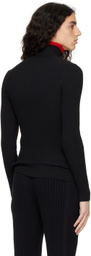 ANDREĀDAMO Black Striped Turtleneck