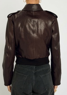 Frame The Aviator Quilted Leather Jacket Dark Brown