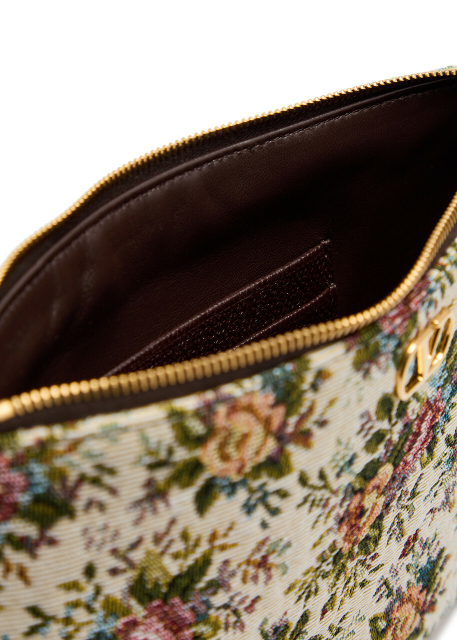 Valentino Garavani Floral-jacquard Woven Pouch - Cream - One Size