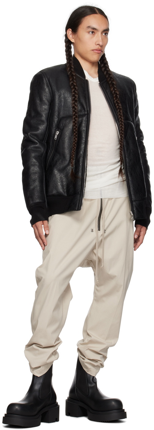 ジャケット・アウター Rick Owens classic flight leather jacket Rick Owens Classic Flight Leather Jacket - Black