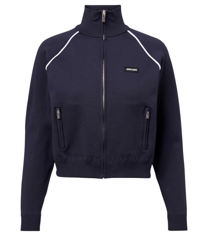 Photo: Miu Miu Logo zip-up sweatshirt
