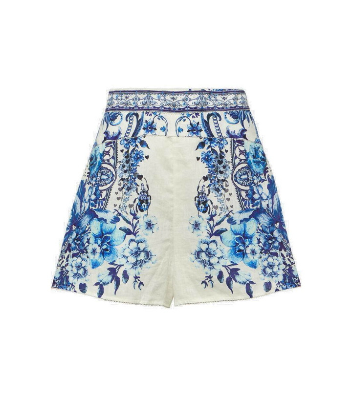 Photo: Camilla Printed high-rise linen shorts