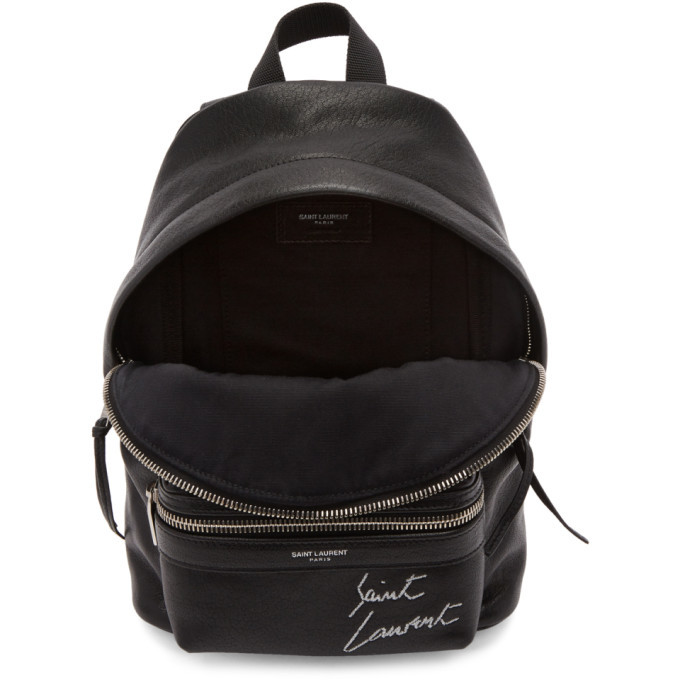 Saint Laurent Toy-city embroidered mini leather backpack