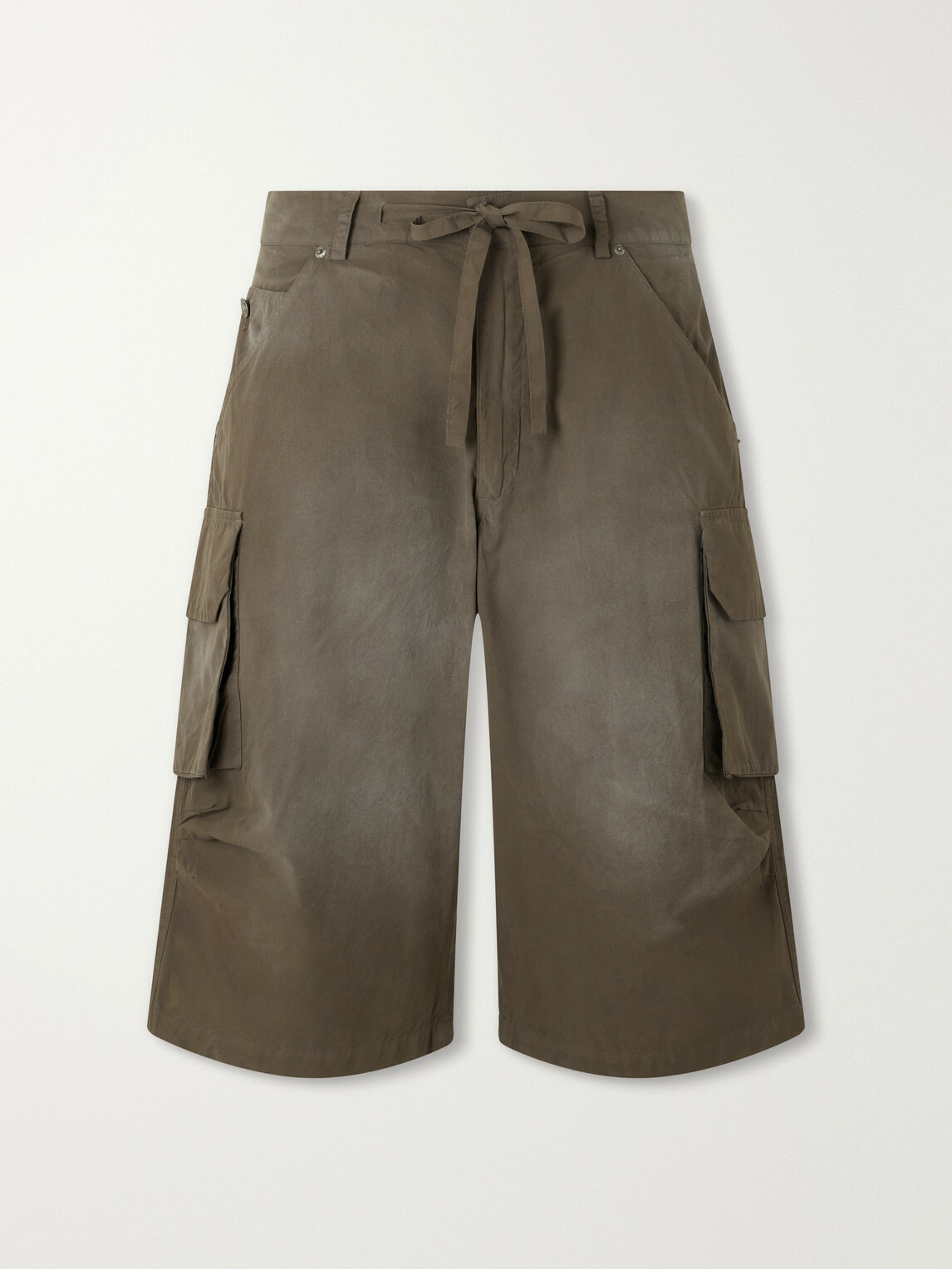 424 - Straight-Leg Cotton-Poplin Cargo Shorts - Green
