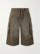 424 - Straight-Leg Cotton-Poplin Cargo Shorts - Green