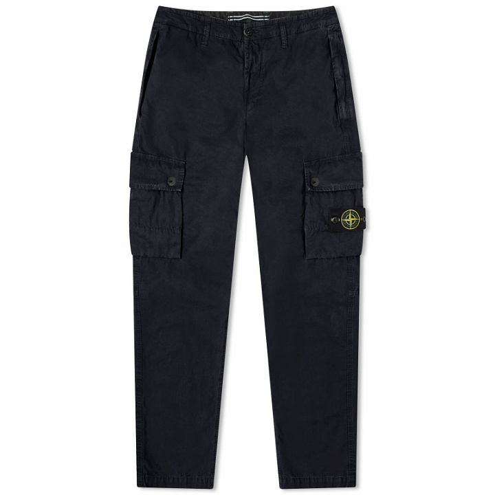 Photo: Stone Island Men's Brushed Cotton Canvas Cargo Pants in Navy