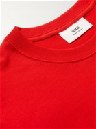 AMI PARIS - Logo-Embroidered Cotton-Jersey T-Shirt - Red
