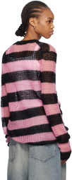 We11done Pink & Black Striped Knit Sweater