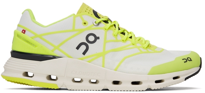 Photo: On Yellow & White Cloudnova Z5 Sneakers