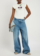 Stella Mccartney Cherry Printed Cotton T-shirt Ivory