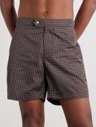 Mr P. - Straight-Leg Polka-Dot Swim Shorts - Brown