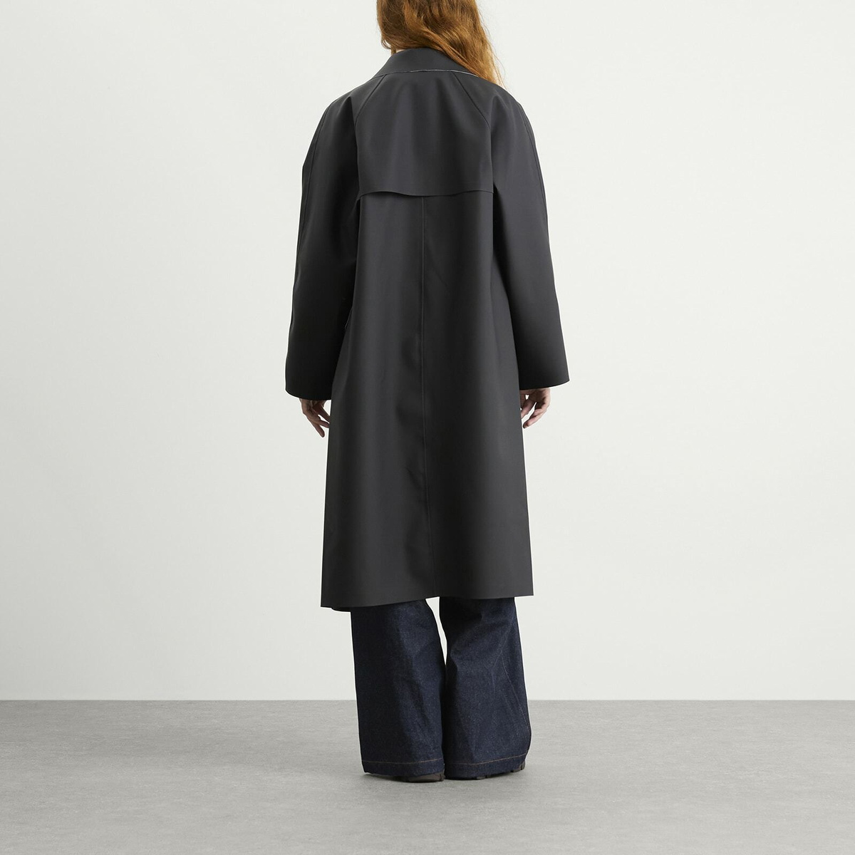 KASSL Editions Women's Original Below Rubber Mac Jacket in Black