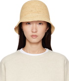 Staud Beige Meyers Crochet Bucket Hat