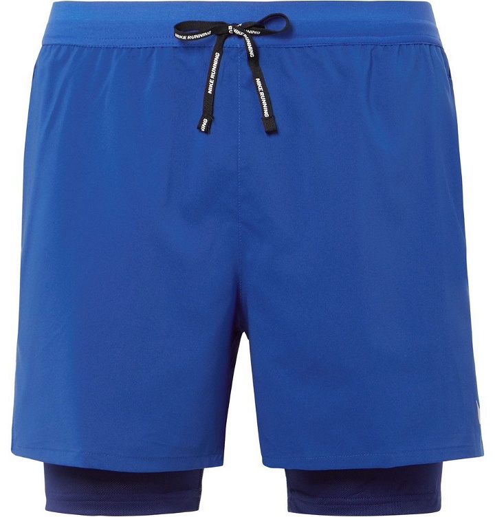 Photo: Nike Running - Stride 2-In-1 Flex Dri-FIT and Mesh Shorts - Royal blue