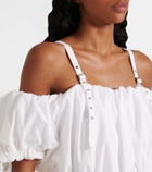 Noir Kei Ninomiya Off-shoulder cotton poplin midi dress