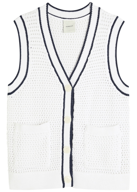 Photo: Varley Leilani V-neck Open-knit Vest White