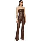 Rosetta Getty Brown Leather Strapless Top