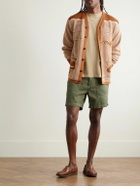 Corridor - Bedford Straight-Leg Ribbed Cotton Shorts - Green