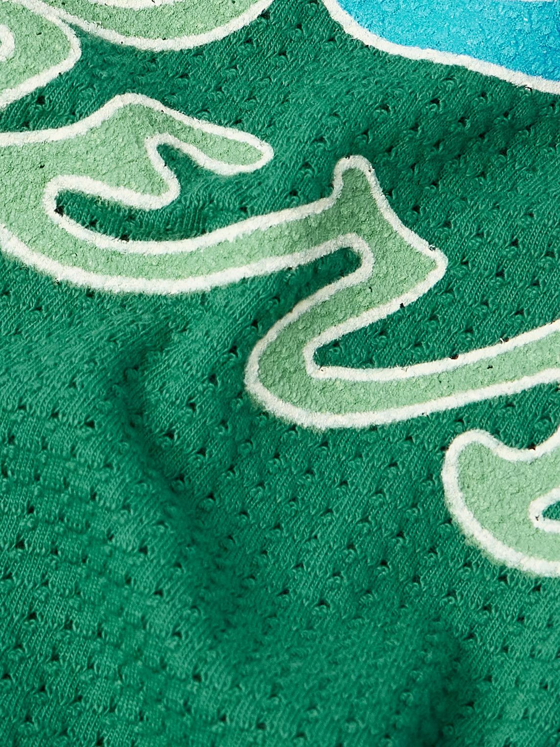 Cherry Los Angeles - Printed Cotton-Mesh T-Shirt - Green CHERRY LA