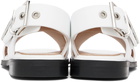 GANNI White Feminine Buckle Cross Strap Sandals