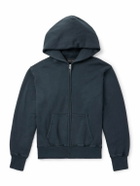Les Tien - Garment-Dyed Fleece-Back Cotton-Jersey Zip-Up Hoodie - Black