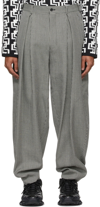 Photo: Comme des Garçons Homme Plus Black & White Wool Houndstooth Balloon Trousers