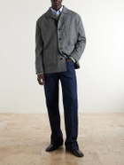 Valentino Garavani - VLogo-Embellished Mélange Virgin Wool Blouson Jacket - Gray