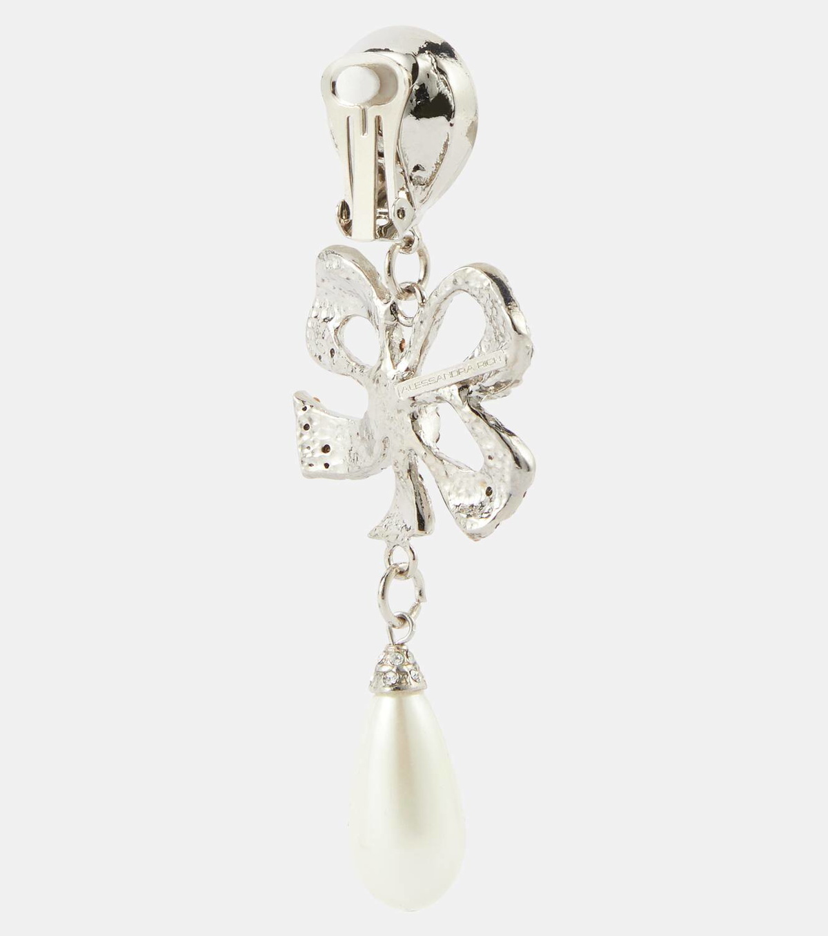 Alessandra Rich Bow-detail embellished drop earrings
