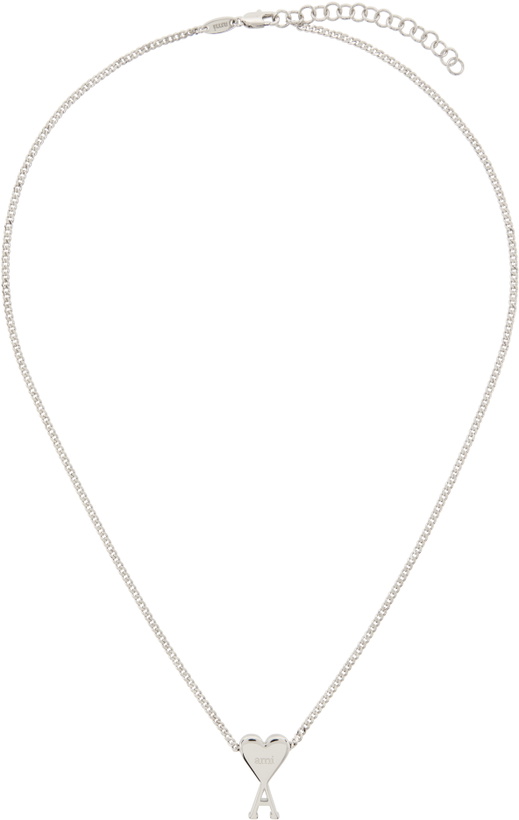 Photo: AMI Paris Silver Brass Ami de Coeur Pendant Necklace