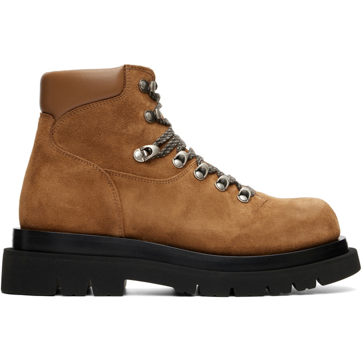 Photo: Bottega Veneta Brown Boston Crust Lug Ankle Boots