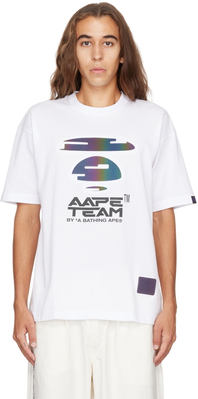 Photo: AAPE by A Bathing Ape White Embossed T-Shirt