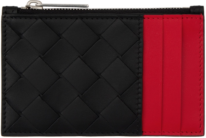 Photo: Bottega Veneta Black & Red Zipped Card Holder