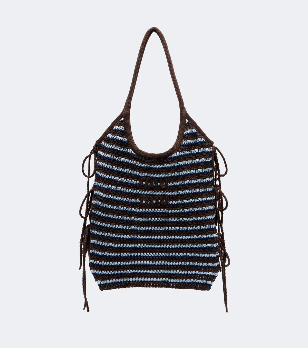 Miu Miu Ivy crochet striped tote bag
