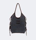 Miu Miu Ivy crochet striped tote bag