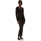 Rick Owens Black Grosgrain Leggings