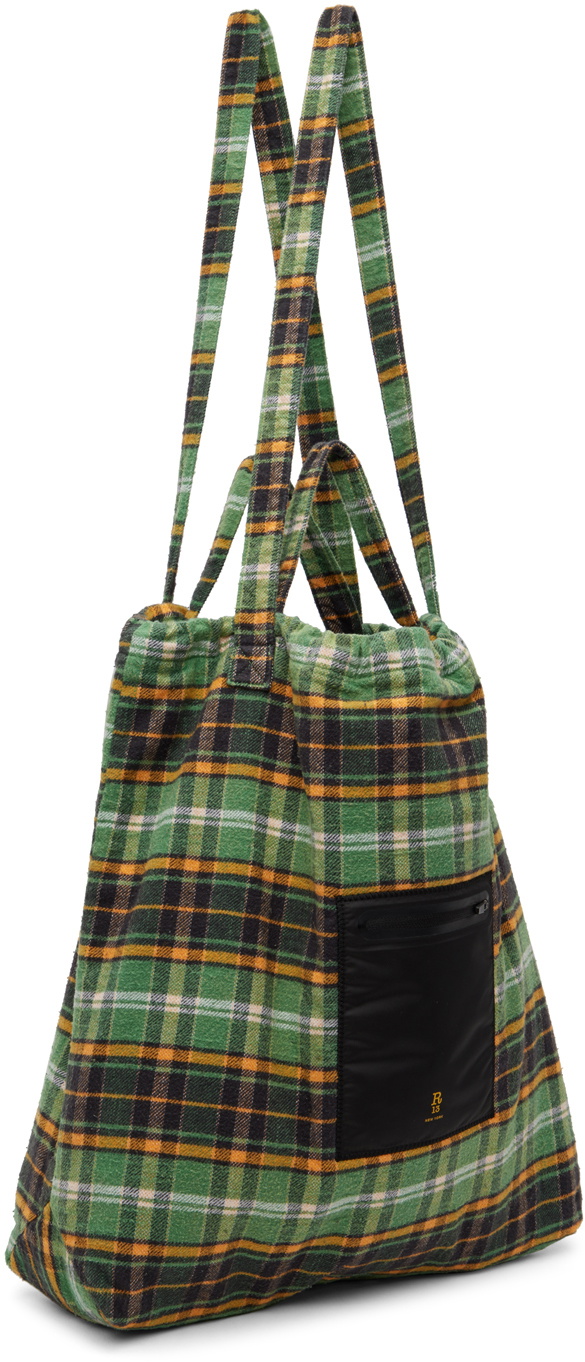 R13 Green Oversized Tote Bag