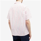 Portuguese Flannel Men's Beach Cabin Vacation Shirt in White/Red