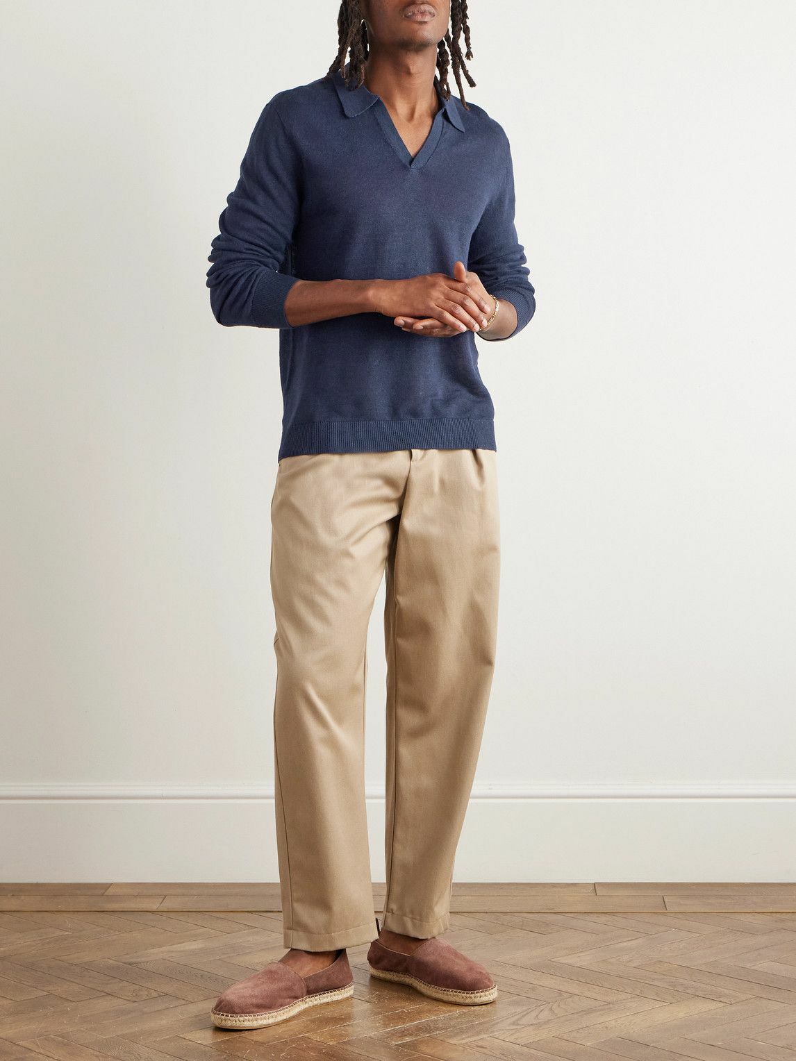 Onia - Linen Polo Shirt - Blue