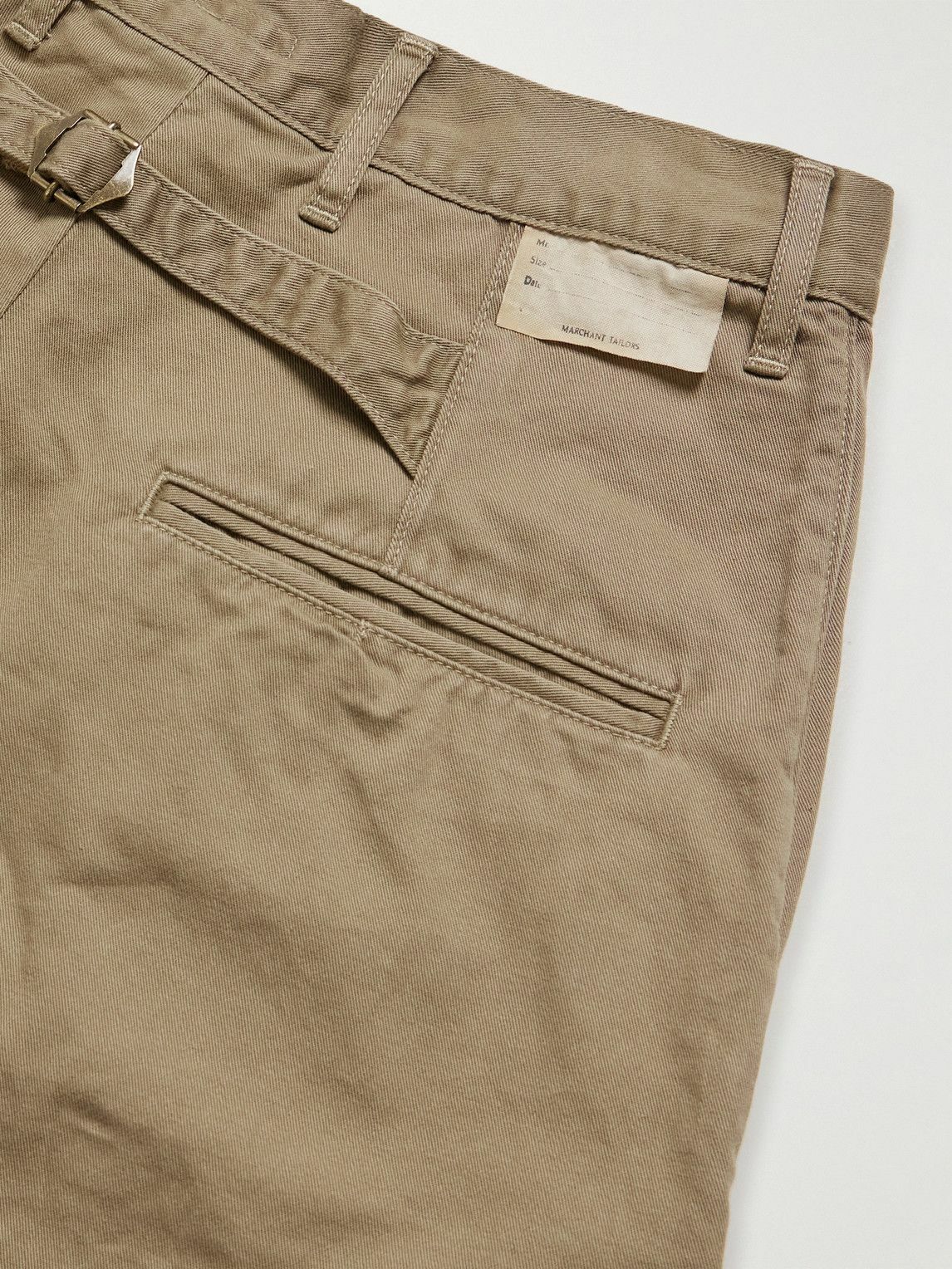 KAPITAL - Nime Wide-Leg Pleated Cotton-Twill Chinos