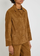 Tory Burch Panelled Suede Jacket Tan