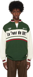RICE NINE TEN Green Knitting Cycling Jersey Sweater