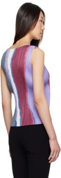 PLEATS PLEASE ISSEY MIYAKE Blue May Grainy Colors Tank Top