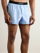 TOM FORD - Stretch-Cotton Poplin Boxer Shorts - Blue