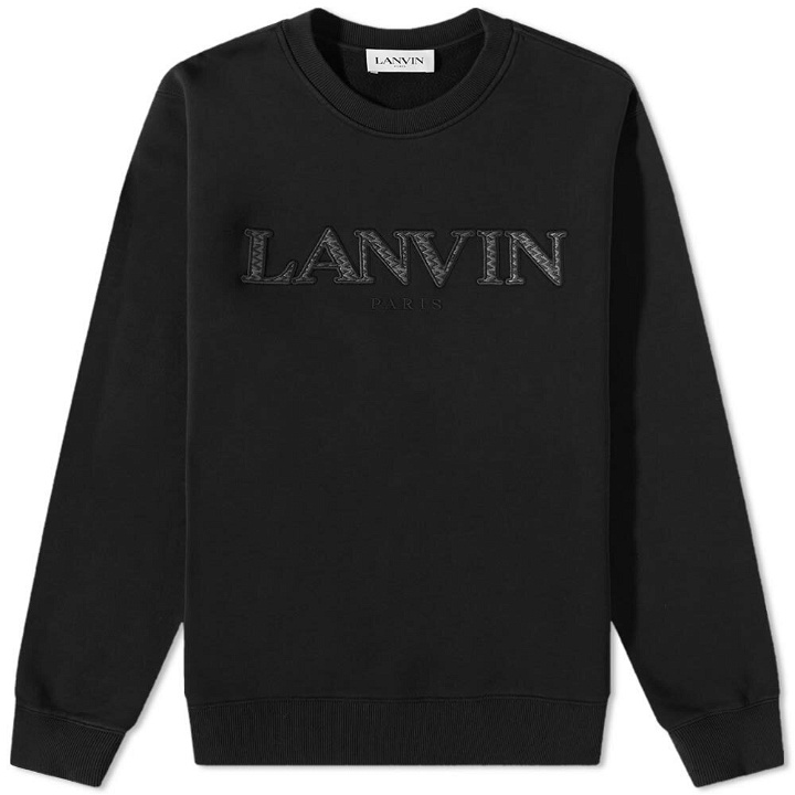 Photo: Lanvin Men's Curb Logo Crew Sweat in Black