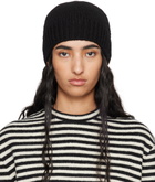 Jil Sander Black Irregular Texture Wool Beanie