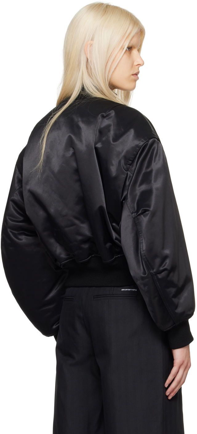 Alexander Wang Black Slanted Bomber Jacket Alexander Wang